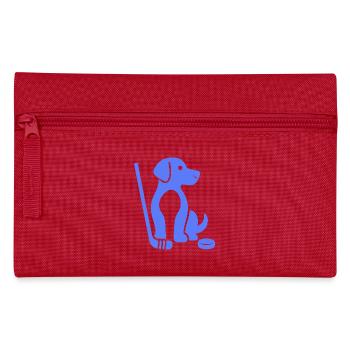 Dackel Beagle Eishockey Herrchen Frauchen  - Federtasche - Rot - Vorne