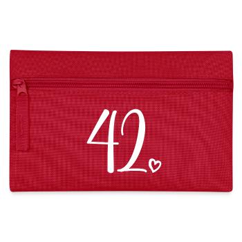 Cute Number 42, 42 Years Old, 42nd Birthday Gift - Pencil Case - red - Front