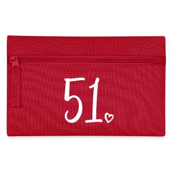 Süße Nummer 51, 51 Jahre alt, Geschenk zum 51. Geburtstag - Federtasche - Rot - Vorne