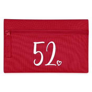 Süße Nummer 52, 52 Jahre alt, Geschenk zum 52. Geburtstag - Federtasche - Rot - Vorne