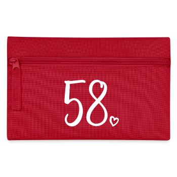Cute Number 58, 58 Years Old, 58th Birthday Gift - Pencil Case - red - Front