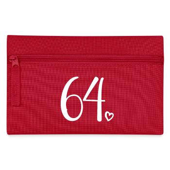 Cute Number 64, 64 Years Old, 64th Birthday Gift - Pencil Case - red - Front