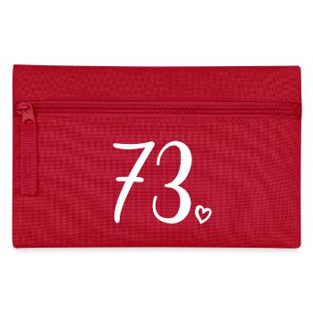 Süße Nummer 73, 73 Jahre alt, 73. Geburtstag Geschenk - Federtasche - Rot - Vorne