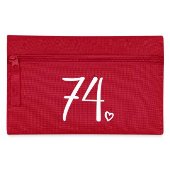 Cute Number 74, 74 Years Old, 74th Birthday Gift - Pencil Case - red - Front