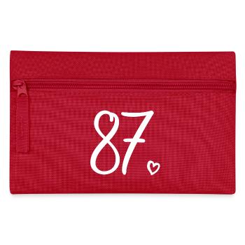 Cute Number 87, 87 Years Old, 87th Birthday Gift - Pencil Case - red - Front