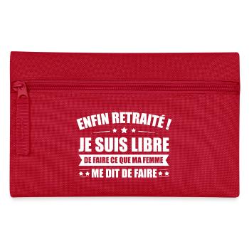 idee cadeau papy départ en retraite homme humour - Trousse - rouge - Devant