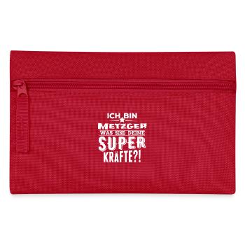 ich bin Metzger - was sind deine Superkräfte - Federtasche - Rot - Vorne