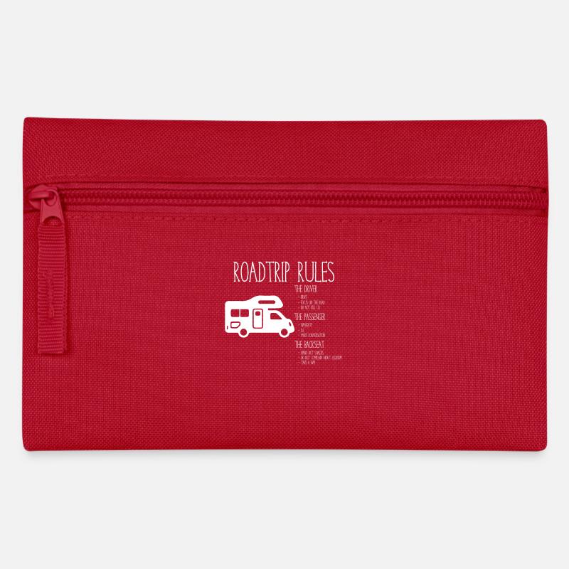 Road Trip Rules - Rules for Vacation - Pencil Case - red