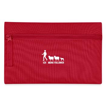 Ich und meine Follower Landwirt Schaf Schafe - Federtasche - Rot - Vorne