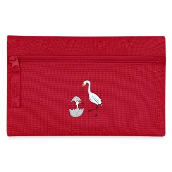 Kranich mit Baby Kranich - Federtasche - Rot - Vorne