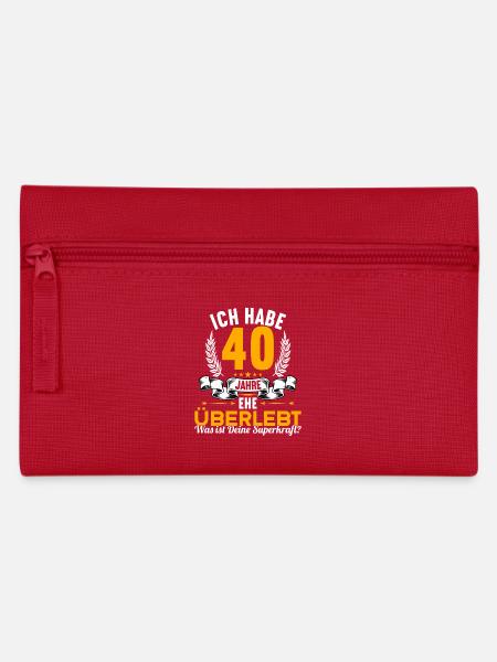 Ich habe 40 Jahre Ehe überlebt 40.Hochzeitstag - Federtasche - Rot