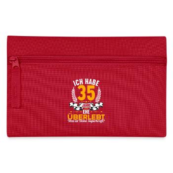 Ich habe 35 Jahre Ehe überlebt 35.Hochzeitstag - Federtasche - Rot - Vorne