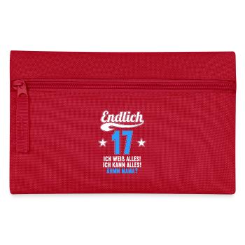 17 Jahre ich weiß kann alles Äh mama 17 Geburtstag - Federtasche - Rot - Vorne