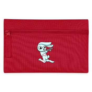 Rabbit with pistol - Pencil Case - red - Front