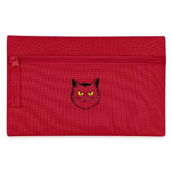 Creepy cartoon cat - Pencil Case - red - Front