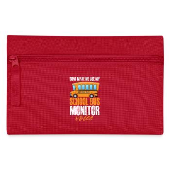 Funny School Bus Monitor - School Bus Assistant - Federtasche - Rot - Vorne