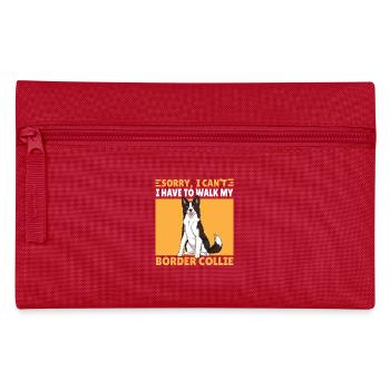 Funny I can't Border Collie Dog Saying - Pencil Case - red - Front