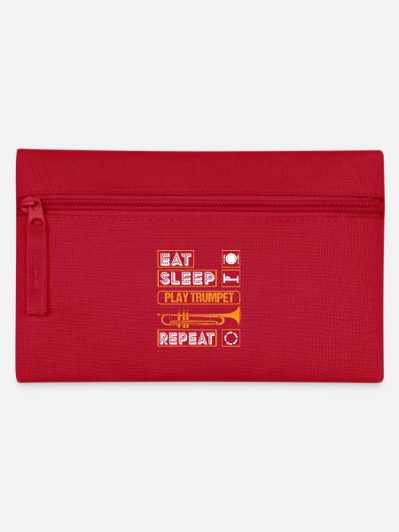 Coole Trompetenkunst Silhouette Lustiger Messing Slogan - Federtasche - Rot