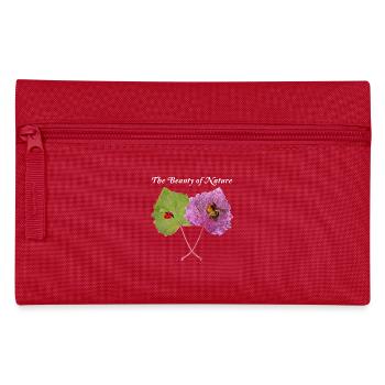 Green Purple Leaf, Bumblebee, Ladybug, Natural - Pencil Case - red - Front