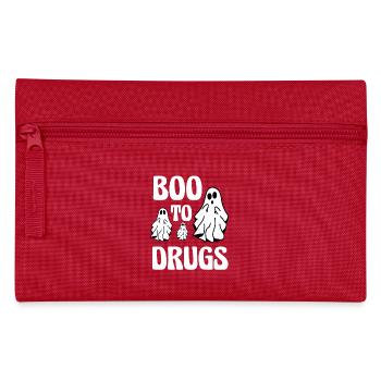Boo to Drugs, lustiger Geister-Slogan - Federtasche - Rot - Vorne