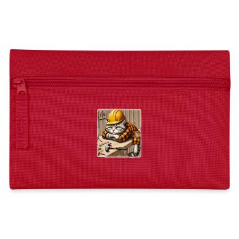 Bored cat in the workshop - Pencil Case - red - Front