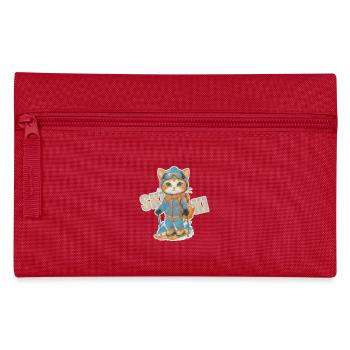Adorable Skiing Kitty Adventure - Pencil Case - red - Front