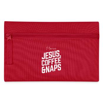I Love Jesus Coffe & Naps Vintage Christian Gift - Pencil Case - red - Front