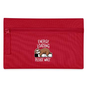 Chargement d’énergie s’il vous plaît attendez Drôle Paresseux Kawaii - Trousse - rouge - Devant
