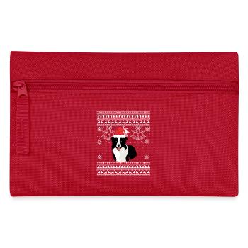 Border collie Noël chien doux - Trousse - rouge - Devant