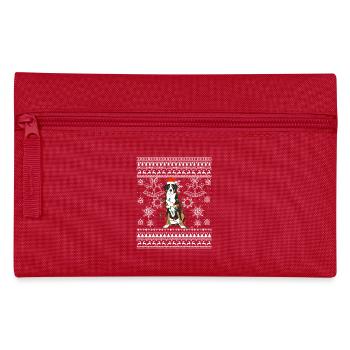Bernese Mountain Dog Fashion Christmas Family - Pencil Case - red - Front