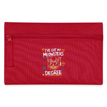 Witziges Katzen-Design für Akademiker*innen - Federtasche - Rot - Vorne