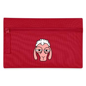 Sheep Skeptical Critical Look Face Head Cool - Pencil Case - red - Front