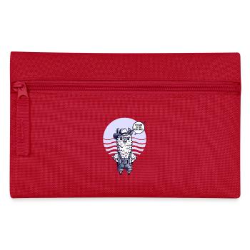 Western Llama Cowboy Outfit with Yeehaw Humor - Pencil Case - red - Front