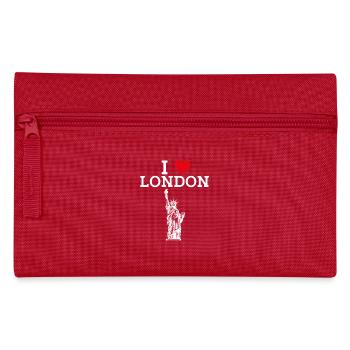 Ich liebe London Freiheitsstatue Herz Flagge Paris - Federtasche - Rot - Vorne