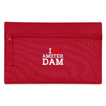 I love Amsterdam Cool Heart Flag Lover Niederlande - Federtasche - Rot - Vorne