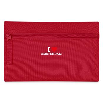 I love Amsterdam Heart Flag Netherland Wortspiel cool - Federtasche - Rot - Vorne