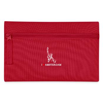 I Love Amsterdam Heart Flag Statue Of Liberty Pun - Pencil Case - red - Front