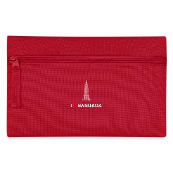 I love Bangkok Herz Flaggenstaat Thailand Liebhaber Wortspiel - Federtasche - Rot - Vorne