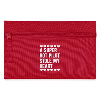 Retro Vintage Pilot Valentines Day Gift - Pencil Case - red - Front