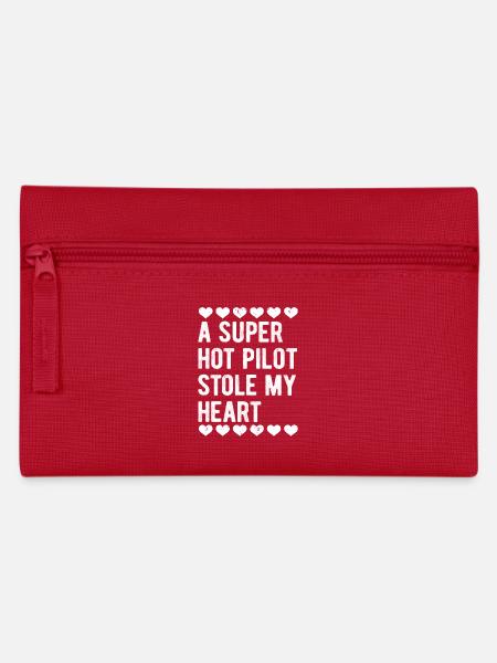 Retro Vintage Pilot Valentines Day Gift - Pencil Case - red