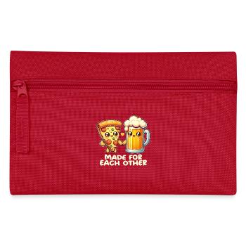 Pizza und Bier - Federtasche - Rot - Vorne