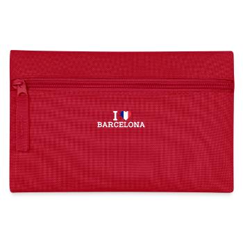 France Coeur J’aime Barcelone J’aime Mauvais Drapeau - Trousse - rouge - Devant