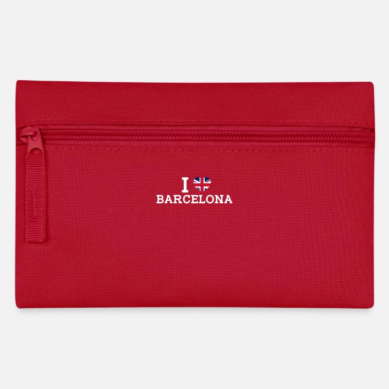 J’aime Barcelone Cool Wrong Flag Royaume-Uni Lover Heart - Trousse - rouge