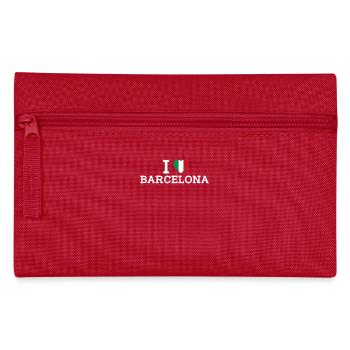 I Love Barcelona Cool Wrong Flag Italy Lover Heart - Federtasche - Rot - Vorne