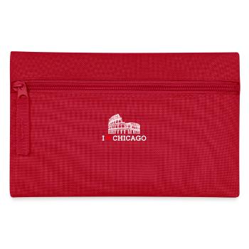 I love Chicago Heart Flag Colosseum Illinois Wortspiel - Federtasche - Rot - Vorne