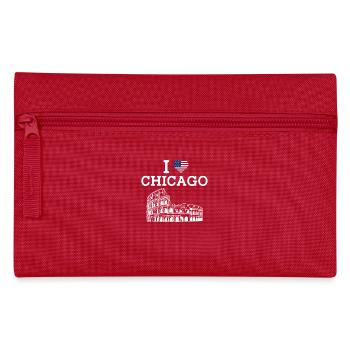 I love Chicago American Flag Colosseum Lover Wortspiel - Federtasche - Rot - Vorne