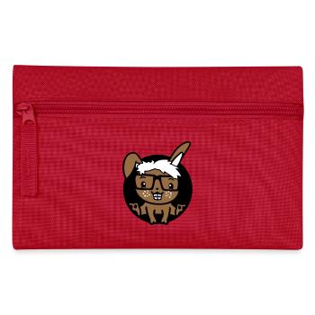 Bunny Nerd Geek Horn-Rimmed Glasses Hole Freak Intelligent - Pencil Case - red - Front
