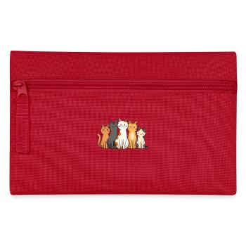 Dessin animé mignon chat groupe Illustration - Trousse - rouge - Devant