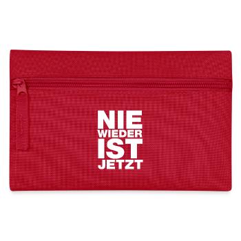Nie wieder ist jetzt - Gegen Rechts, gegen Hetze - Federtasche - Rot - Vorne