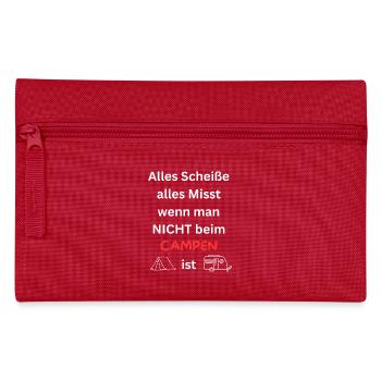 Funny Camping Outdoor Vacation Men Women - Pencil Case - red - Front